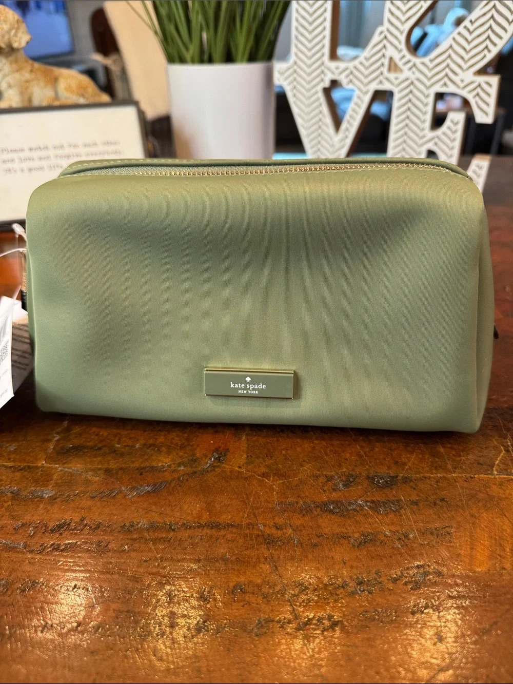 kate spade Olive Green Cosmetic Pouch
